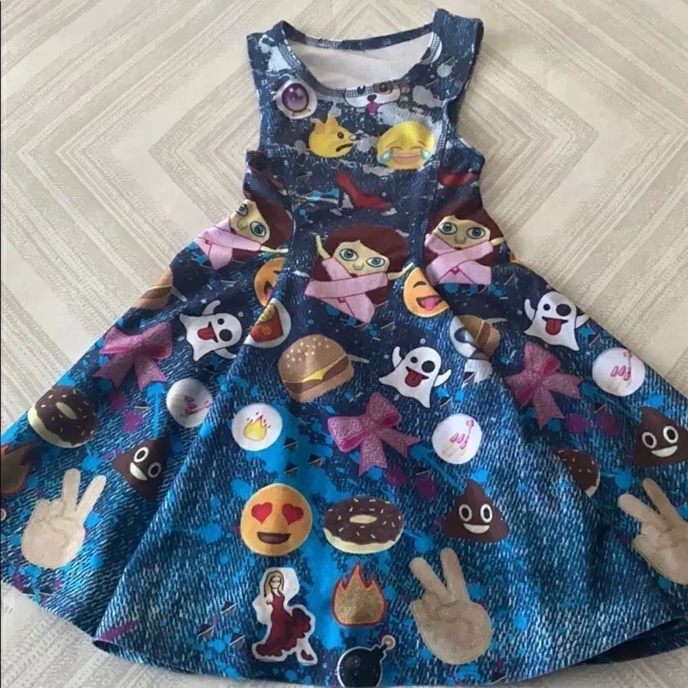 Terez Little Girls Denim Printed Tank Dress